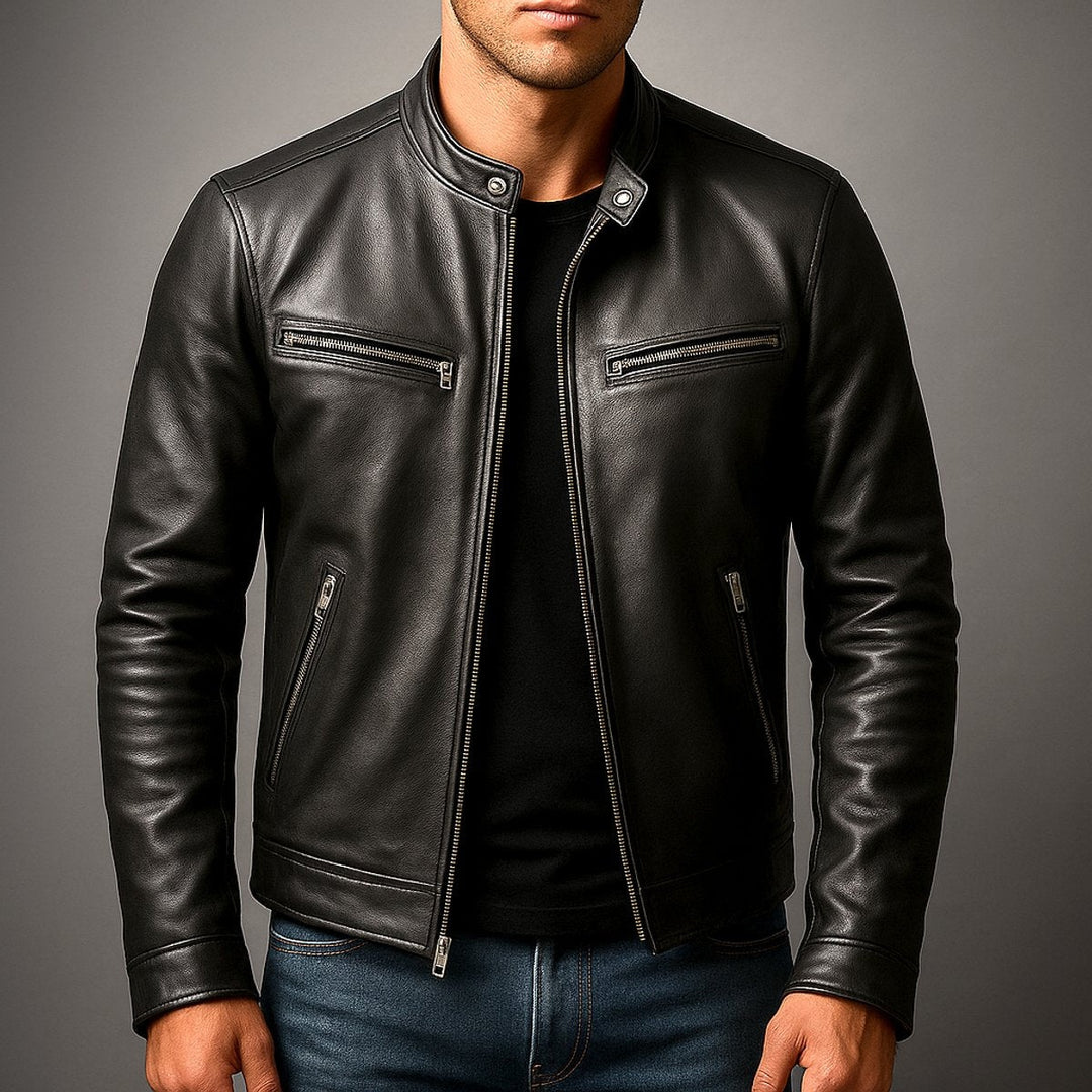 Raphaël | Blouson Cuir Homme Perfecto Biker Col Montant