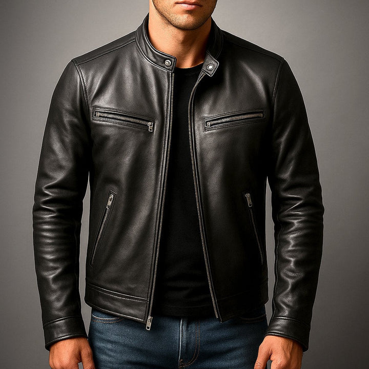 Raphaël | Blouson Cuir Homme Perfecto Biker Col Montant