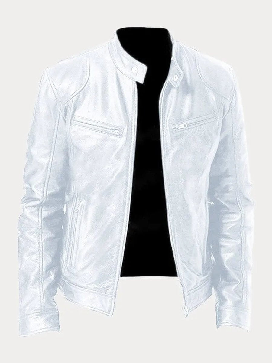 Raphaël | Blouson en Cuir Homme Perfecto Col Mao Zips