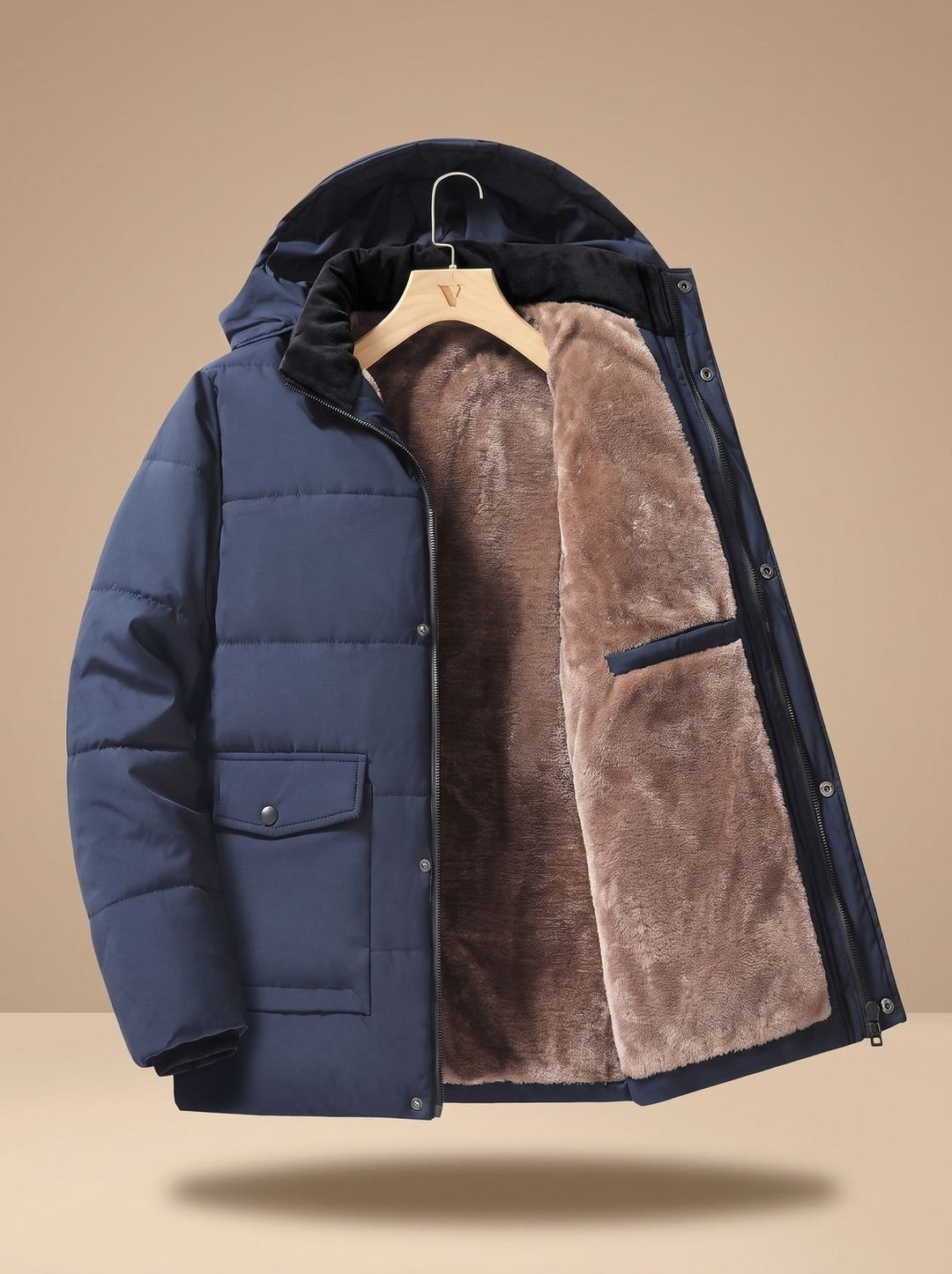 Raphaël | Blouson Hiver Homme Matelassé Doublure Polaire à Capuche