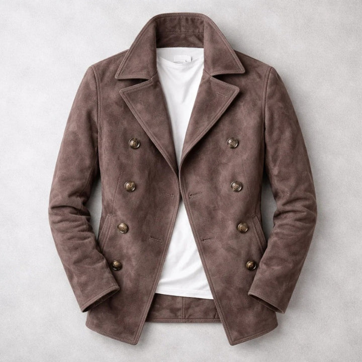 Raphaël | Caban en Daim Homme Double Boutonnage