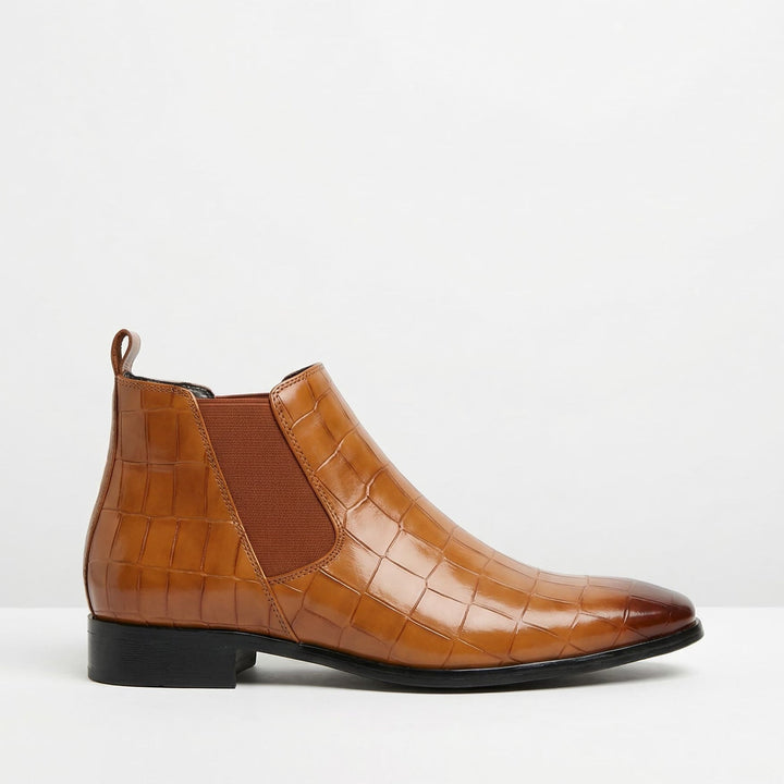 Raphaël | Chelsea Boots Homme Cuir Embossé Crocodile