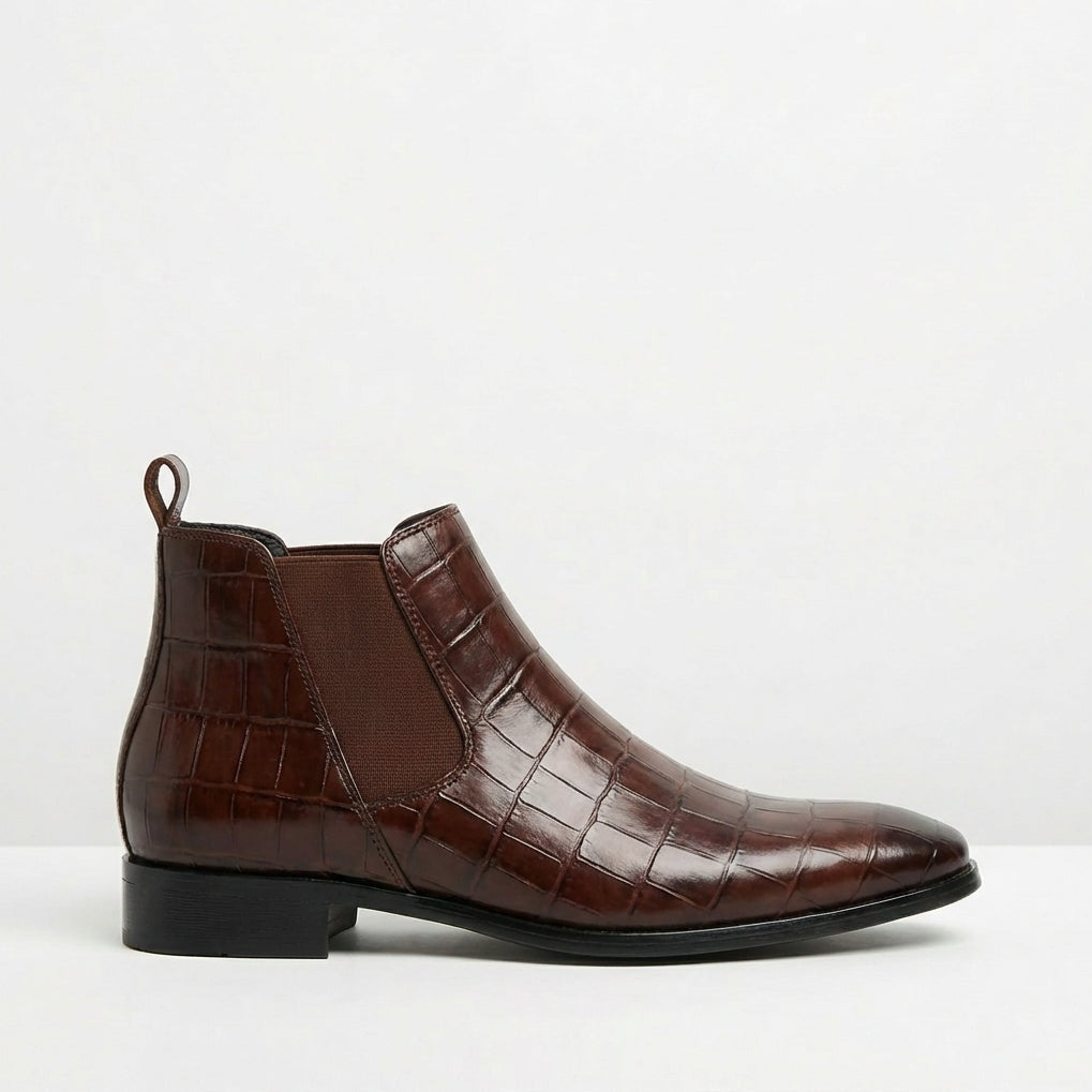Raphaël | Chelsea Boots Homme Cuir Embossé Crocodile