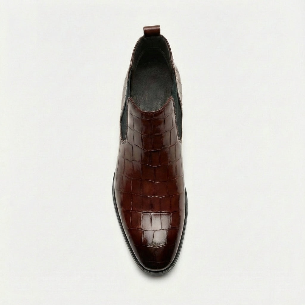 Raphaël | Chelsea Boots Homme Cuir Embossé Crocodile