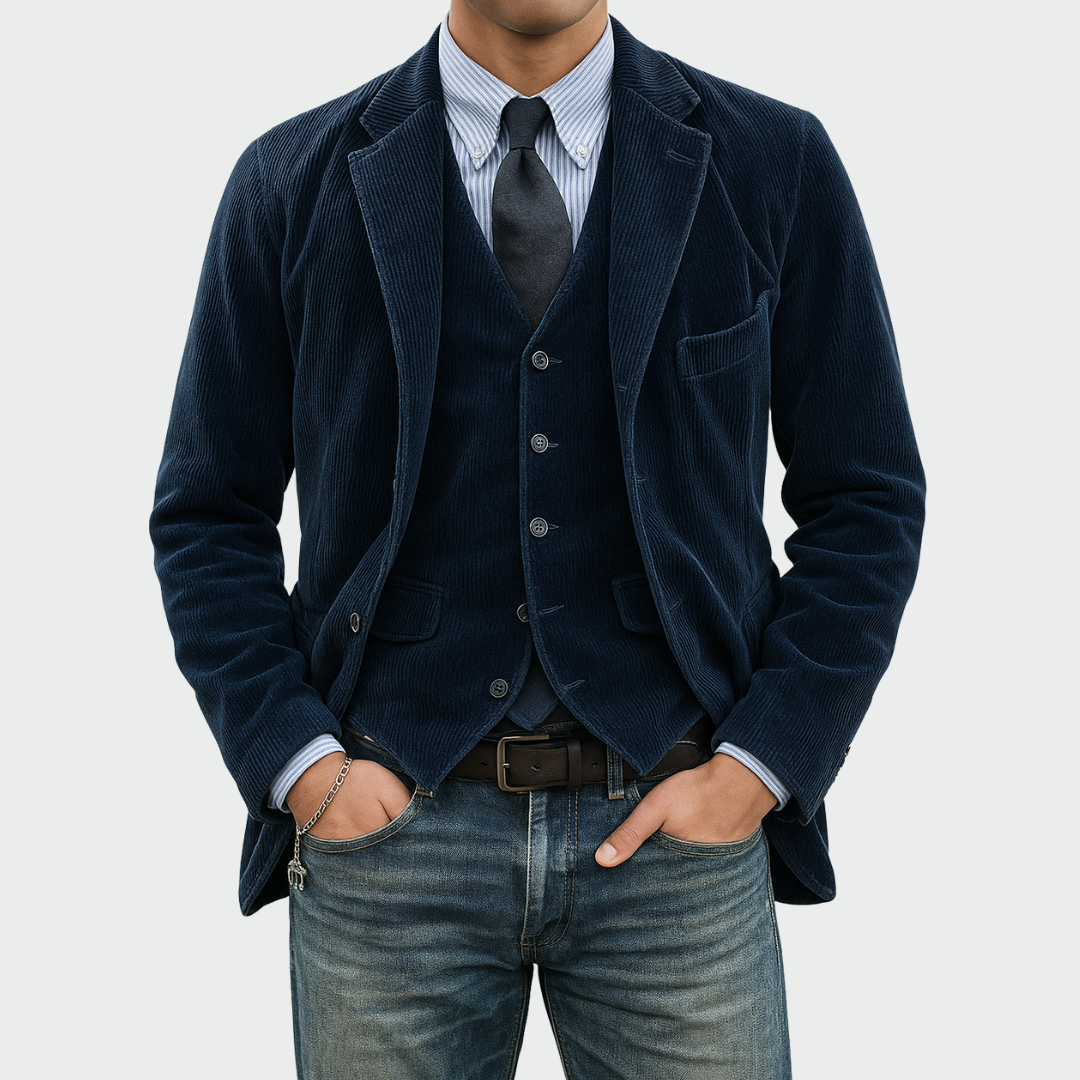 Raphaël | Ensemble Blazer et Gilet en Velours Côtelé Homme