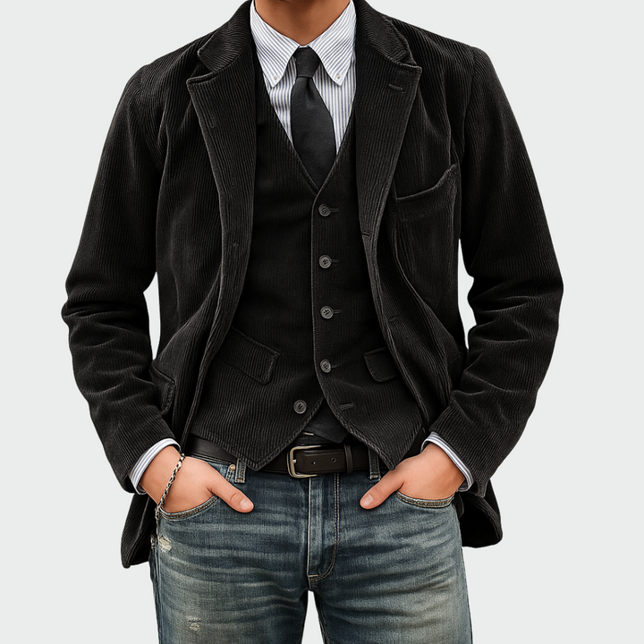 Raphaël | Ensemble Blazer et Gilet en Velours Côtelé Homme