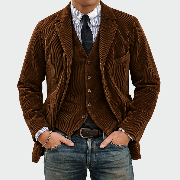 Raphaël | Ensemble Blazer et Gilet en Velours Côtelé Homme