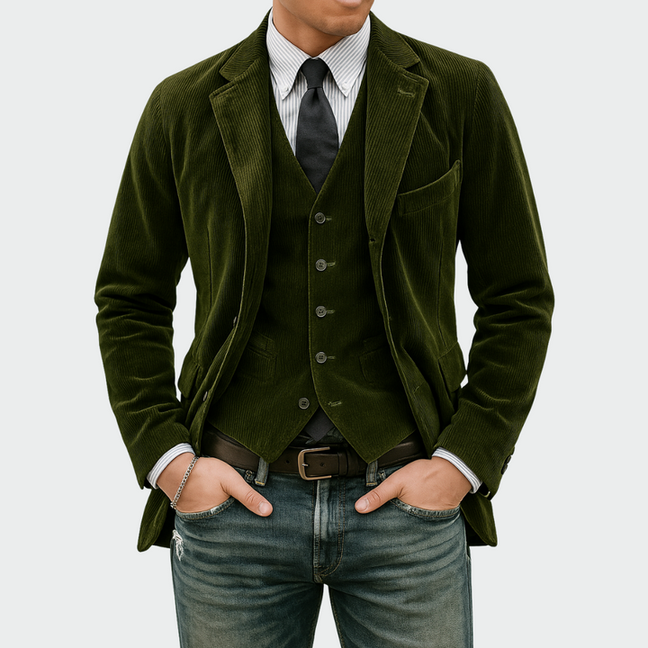 Raphaël | Ensemble Blazer et Gilet en Velours Côtelé Homme