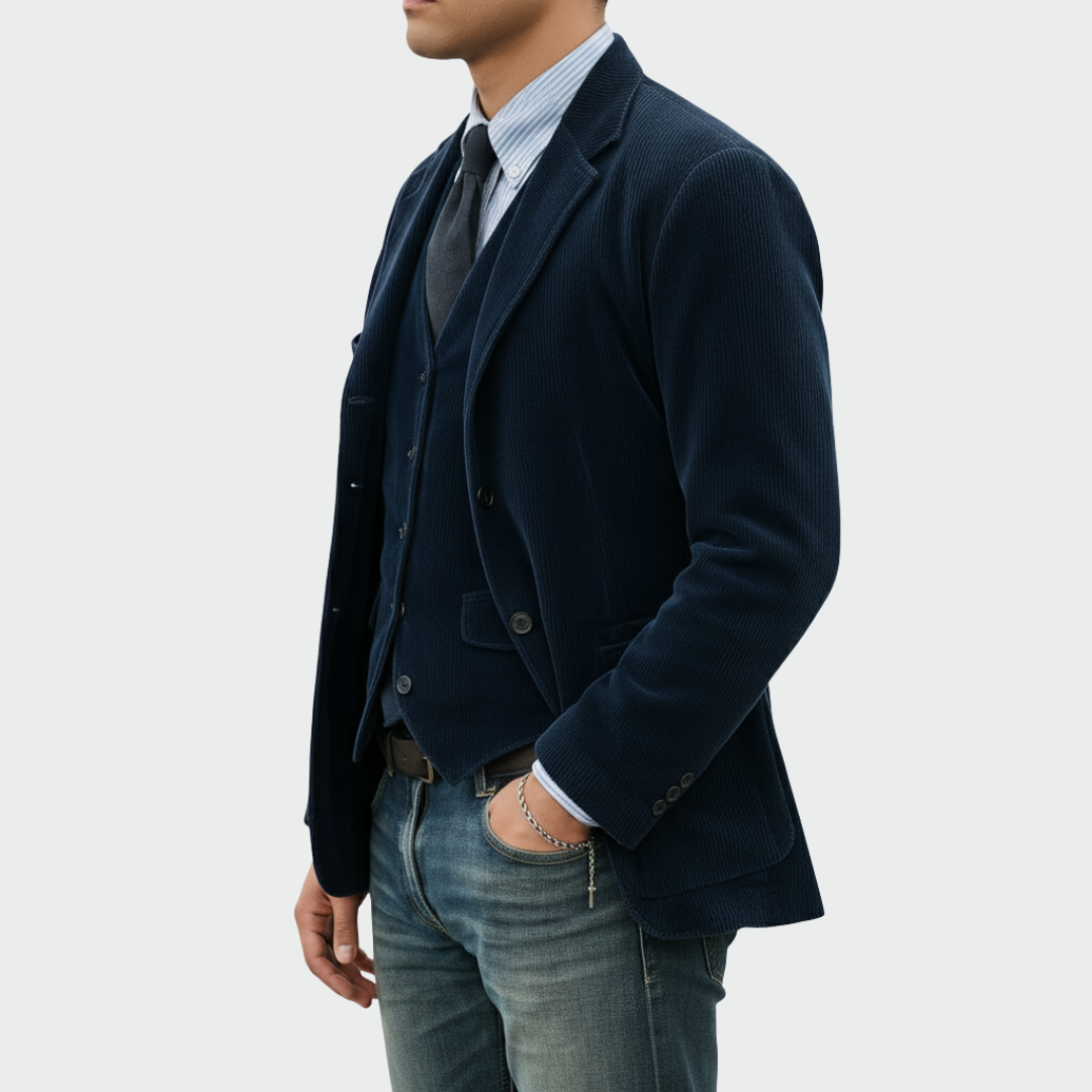 Raphaël | Ensemble Blazer et Gilet en Velours Côtelé Homme