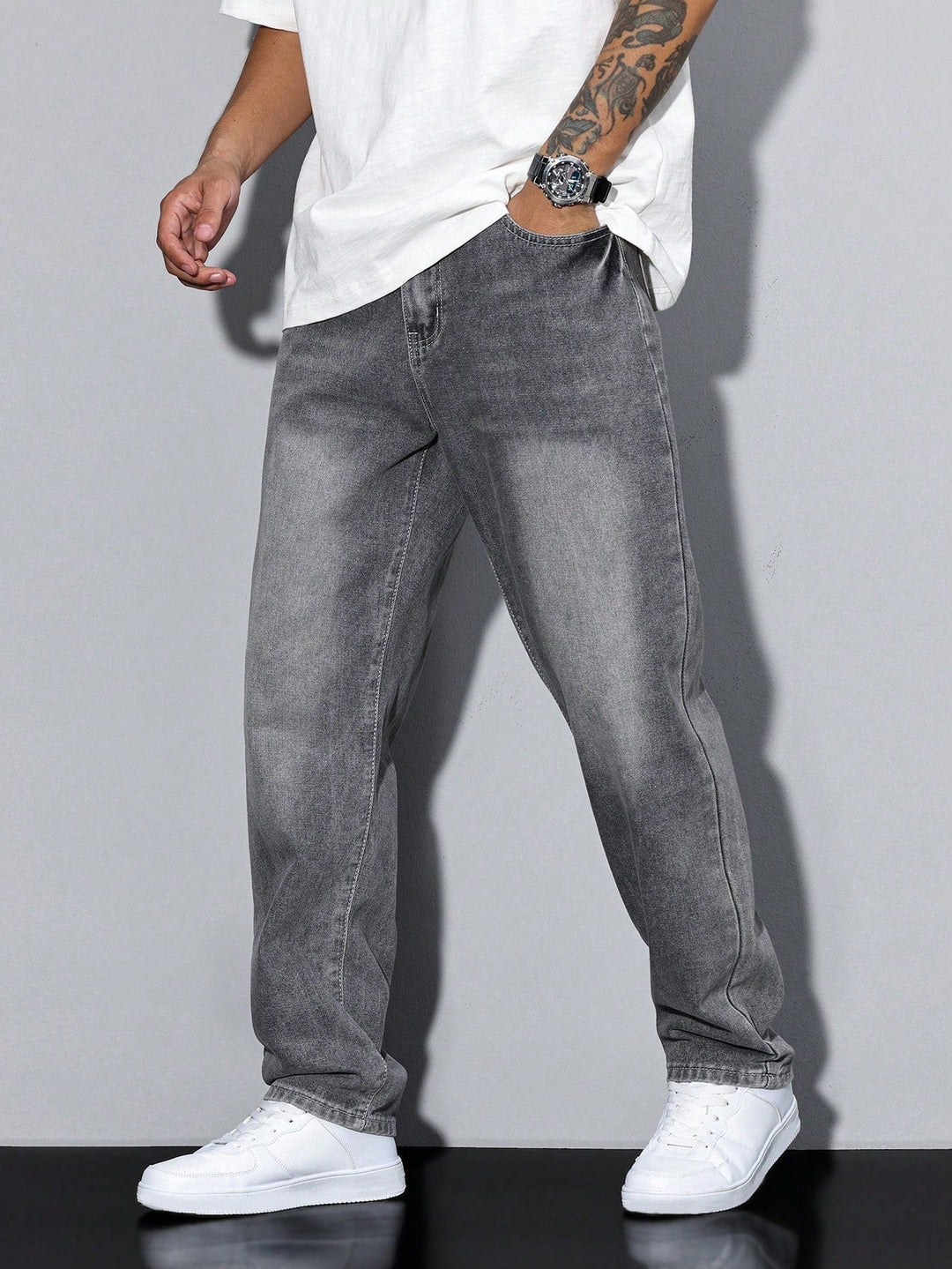 Raphaël | Jean Large Homme Coupe Droite Délavé