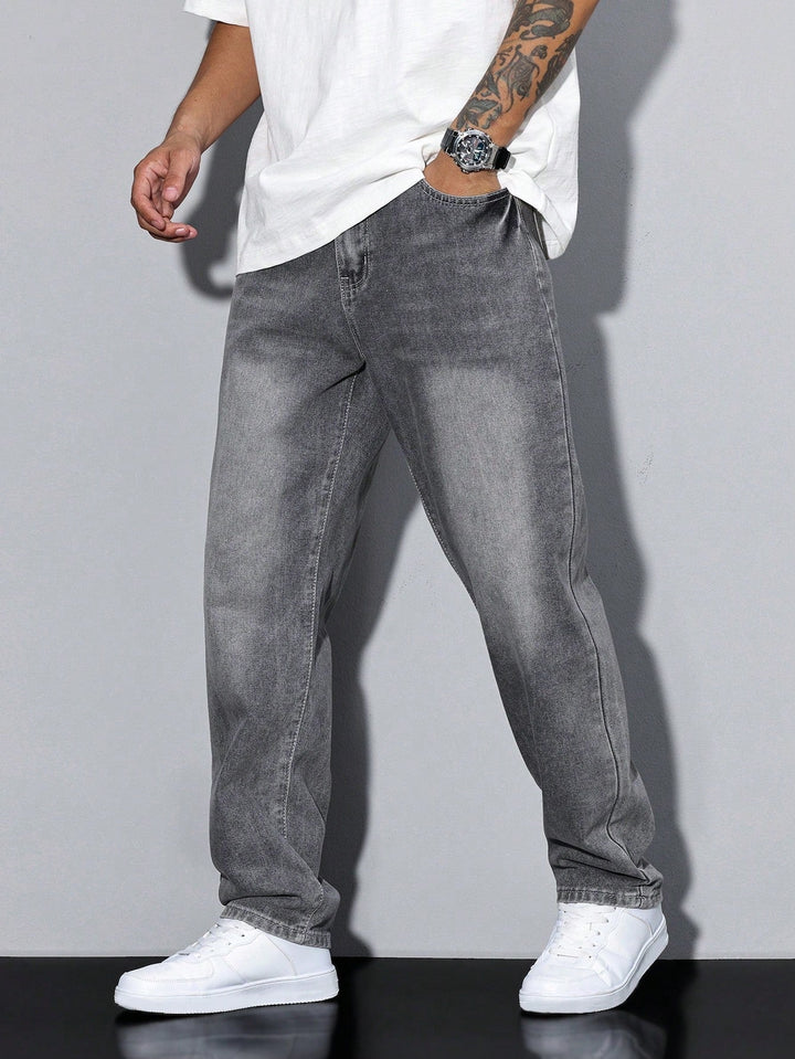 Raphaël | Jean Large Homme Coupe Droite Délavé