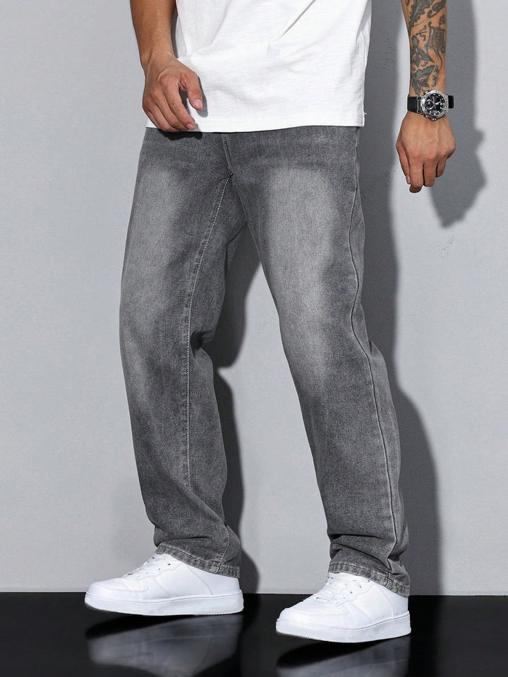Raphaël | Jean Large Homme Coupe Droite Délavé