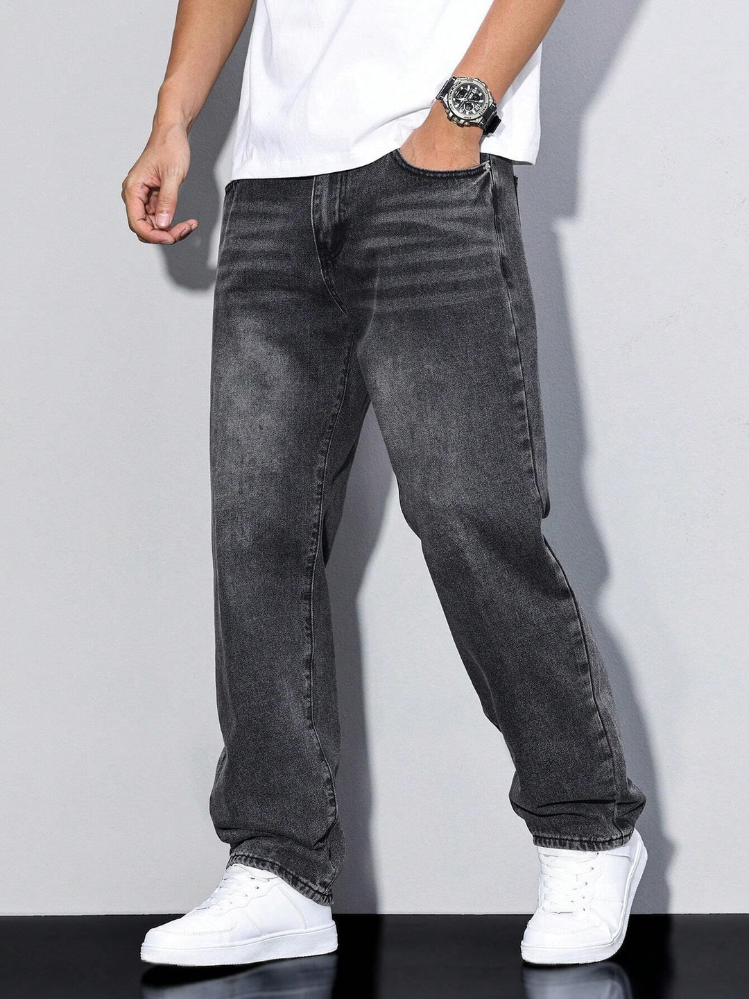 Raphaël | Jean Large Homme Coupe Droite Délavé