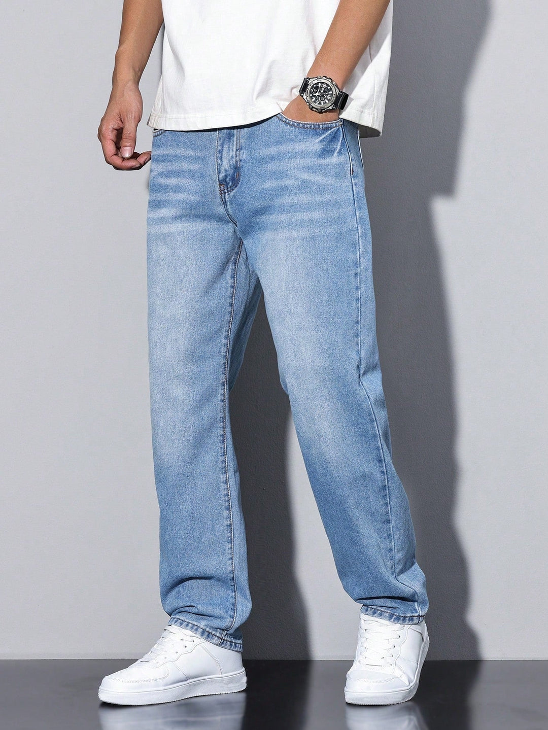 Raphaël | Jean Large Homme Coupe Droite Délavé