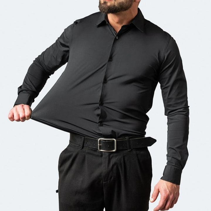 Romain | Chemise Homme Manche Longue Coupe Ajustée Boutons Contrastés