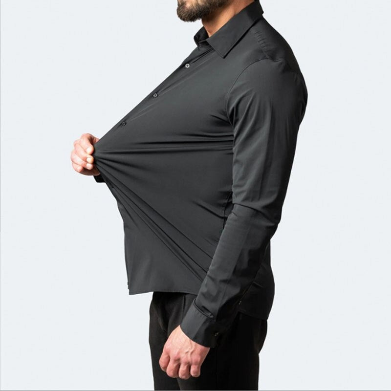 Romain | Chemise Homme Manche Longue Coupe Ajustée Boutons Contrastés