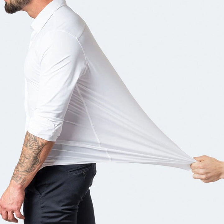Romain | Chemise Homme Manche Longue Coupe Ajustée Boutons Contrastés