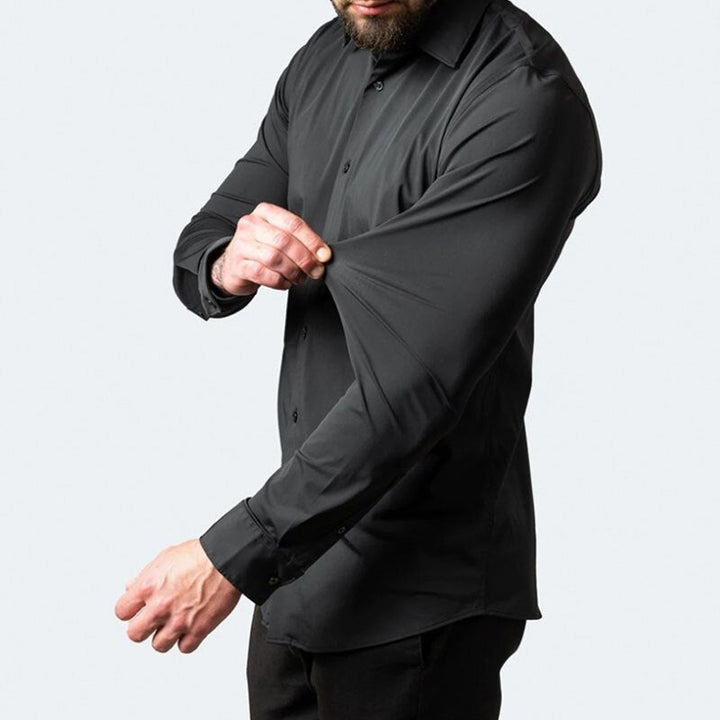 Romain | Chemise Homme Manche Longue Coupe Ajustée Boutons Contrastés