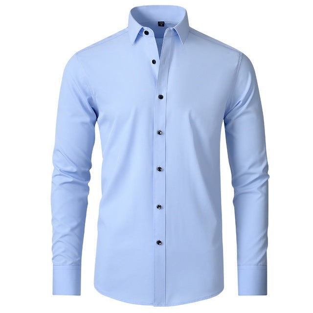 Romain | Chemise Homme Manche Longue Coupe Ajustée Boutons Contrastés