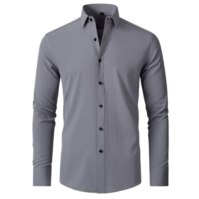 Romain | Chemise Homme Manche Longue Coupe Ajustée Boutons Contrastés
