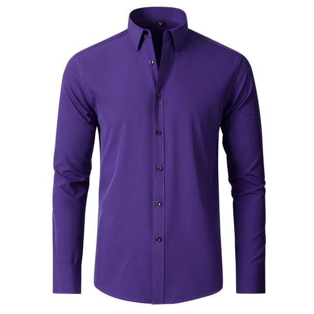 Romain | Chemise Homme Manche Longue Coupe Ajustée Boutons Contrastés