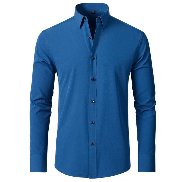 Romain | Chemise Homme Manche Longue Coupe Ajustée Boutons Contrastés