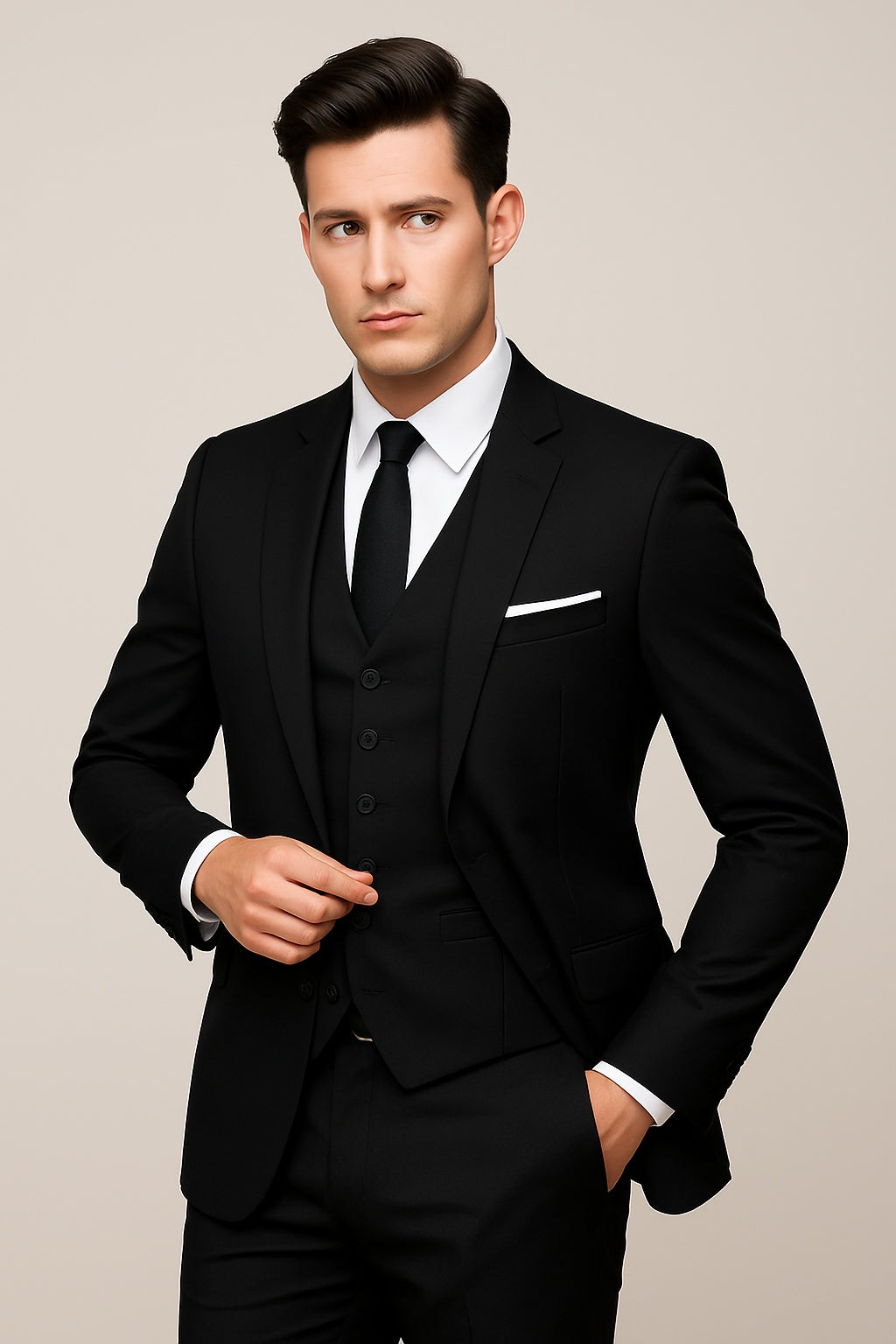 Romain | Costume Trois Pièces Homme Coupe Slim Cérémonie