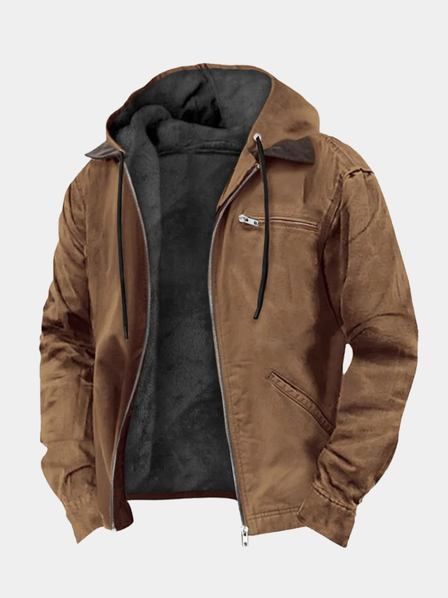Romain | Manteau Court à Capuche Homme Doublure Sherpa