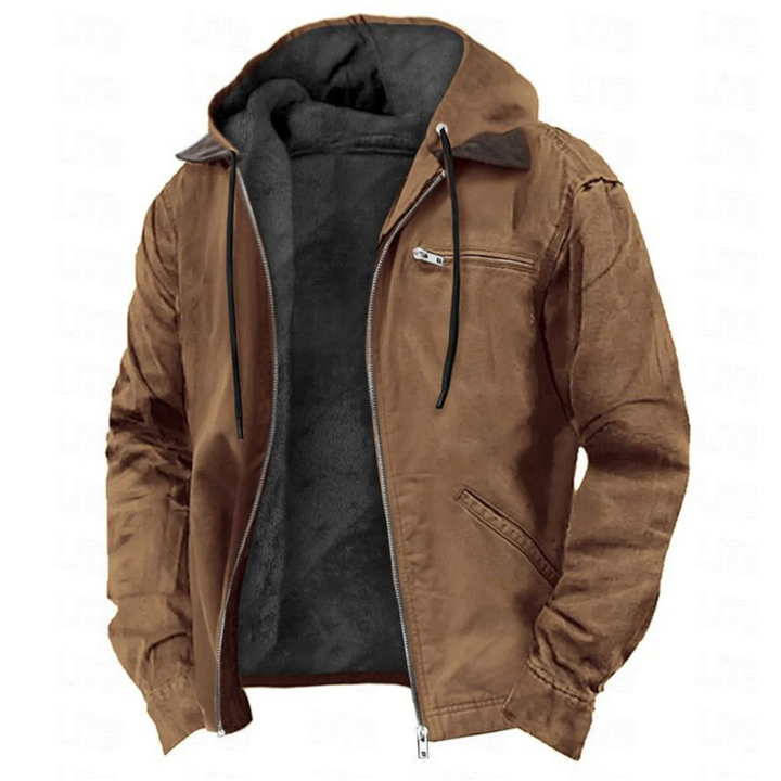 Romain | Manteau Court à Capuche Homme Doublure Sherpa