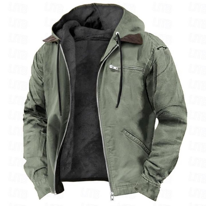 Romain | Manteau Court à Capuche Homme Doublure Sherpa