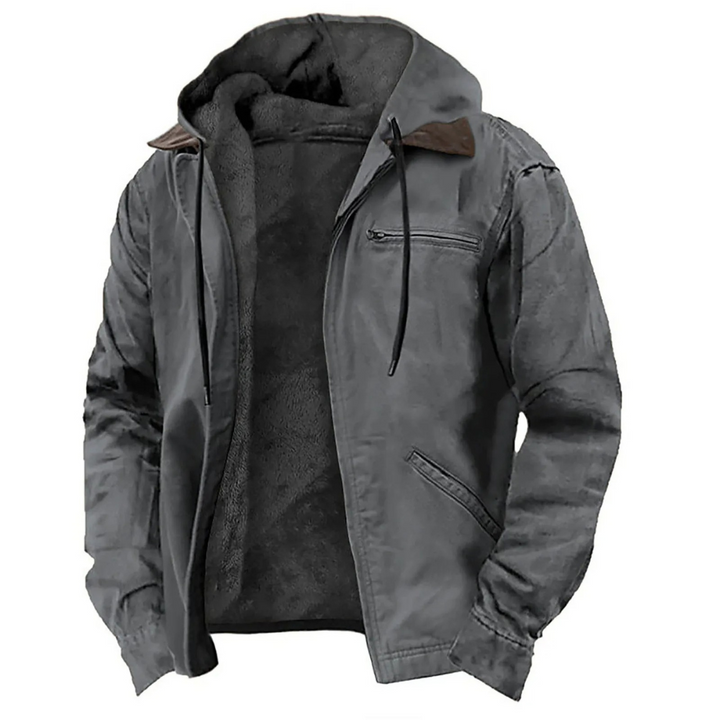 Romain | Manteau Court à Capuche Homme Doublure Sherpa