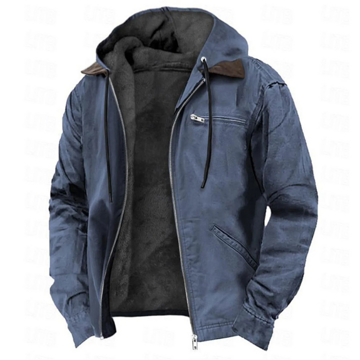 Romain | Manteau Court à Capuche Homme Doublure Sherpa