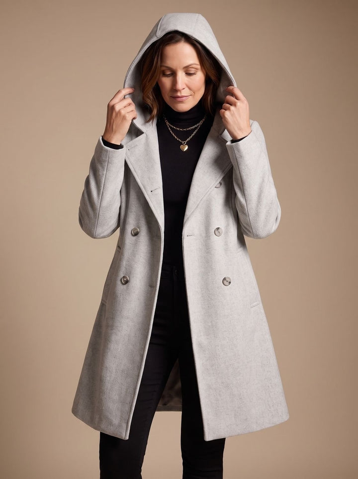 Romane | Caban en Laine Femme Manteau d'Hiver Double Boutonnage