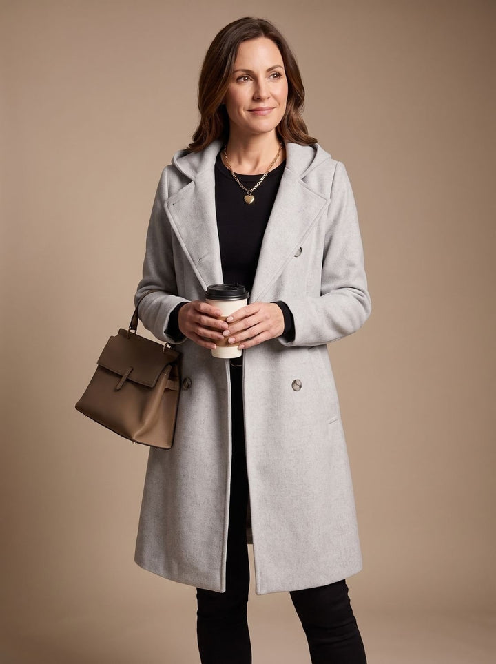 Romane | Caban en Laine Femme Manteau d'Hiver Double Boutonnage