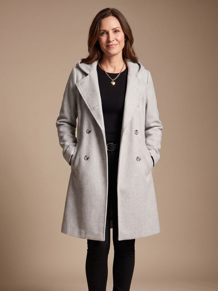 Romane | Caban en Laine Femme Manteau d'Hiver Double Boutonnage