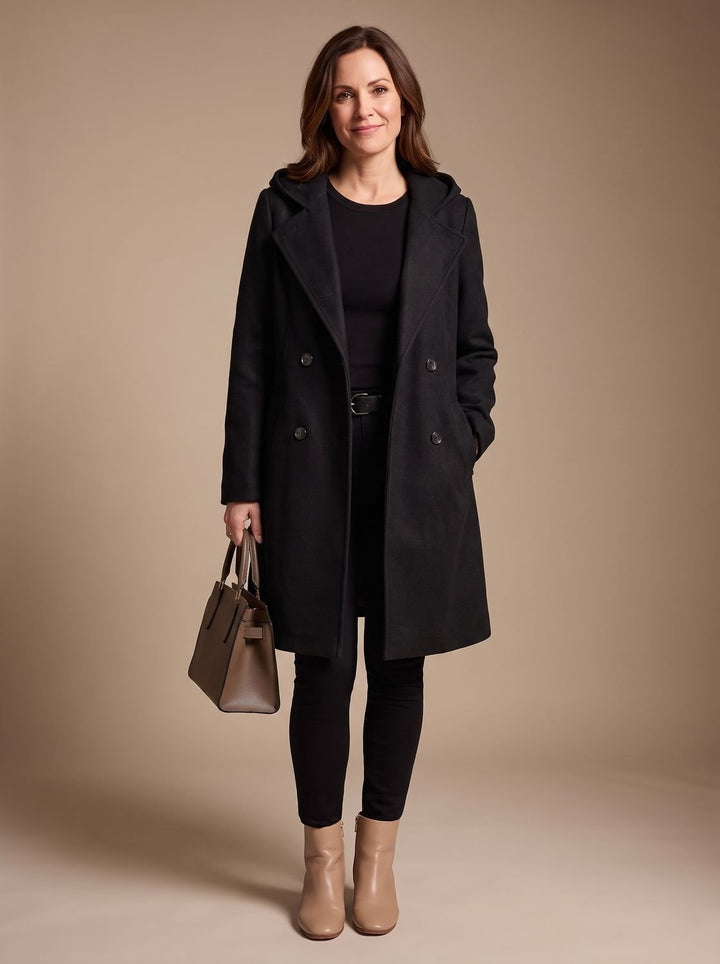Romane | Caban en Laine Femme Manteau d'Hiver Double Boutonnage