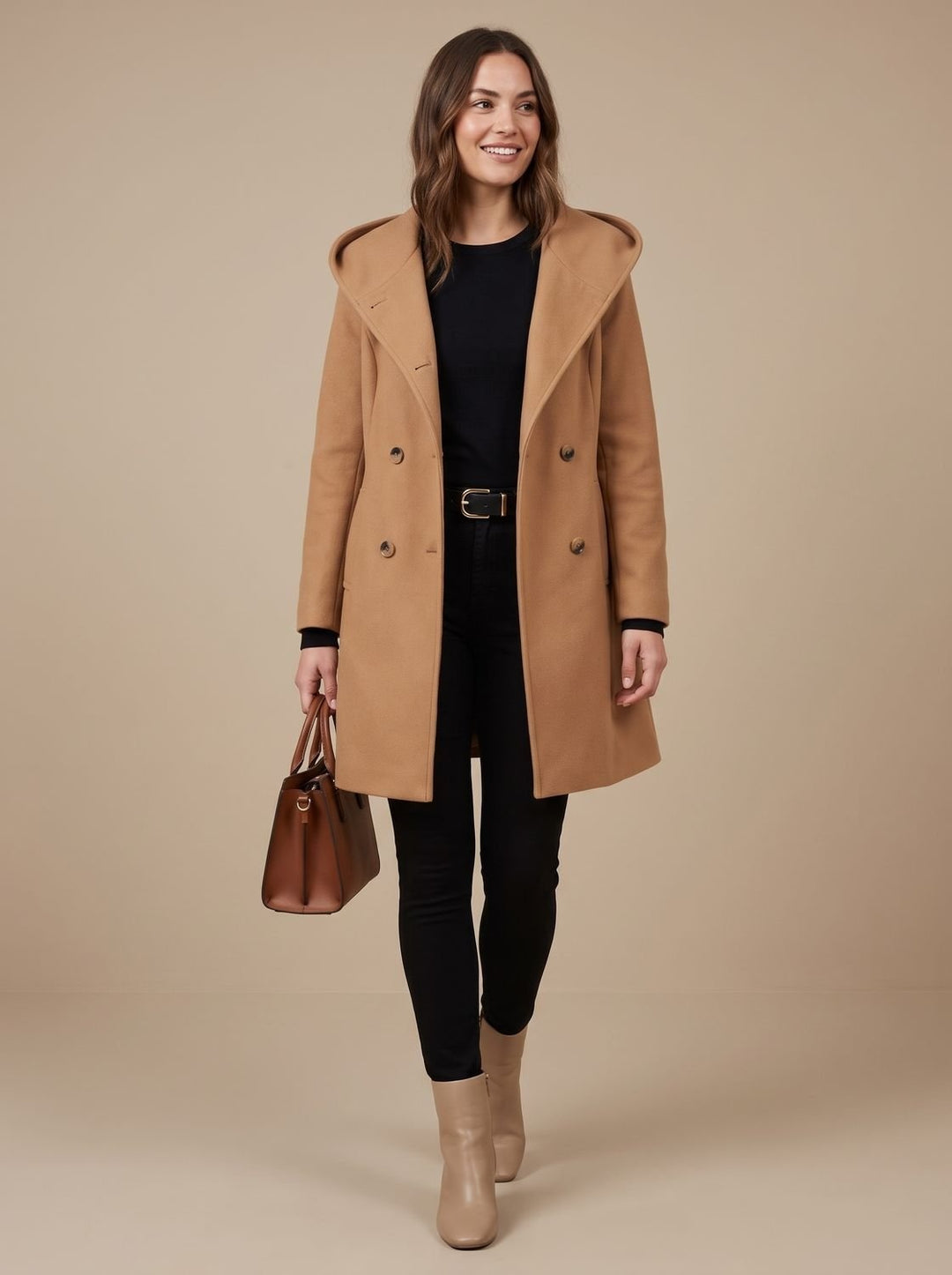 Romane | Caban en Laine Femme Manteau d'Hiver Double Boutonnage