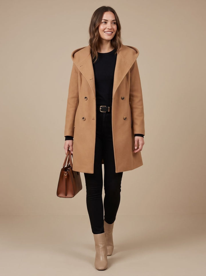Romane | Caban en Laine Femme Manteau d'Hiver Double Boutonnage