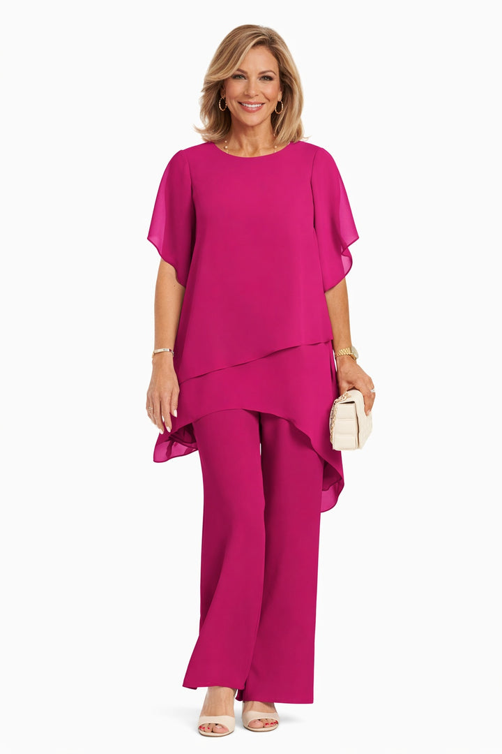 Romane | Ensemble Pantalon Large Chiffon Femme Cérémonie