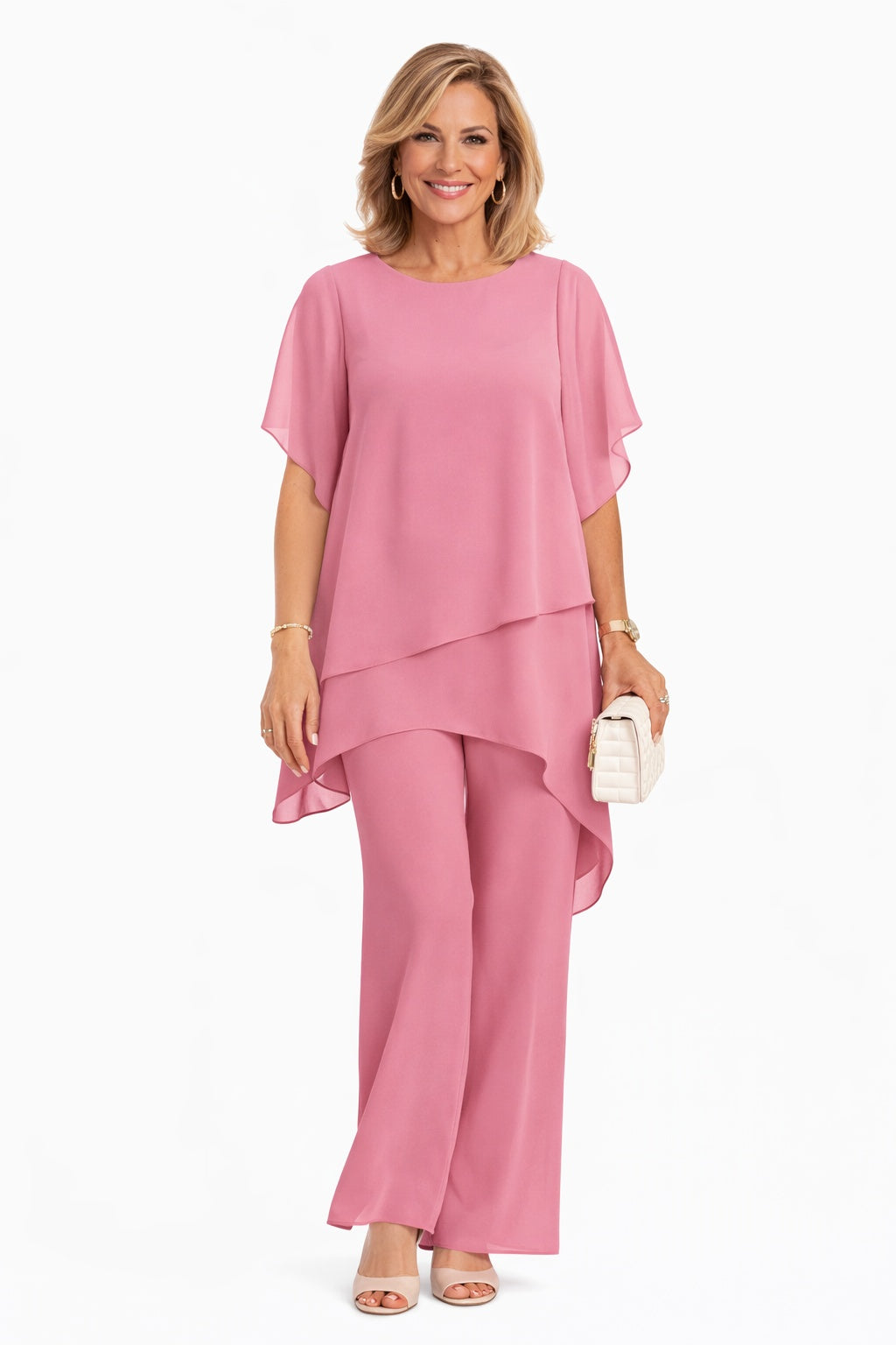 Romane | Ensemble Pantalon Large Chiffon Femme Cérémonie