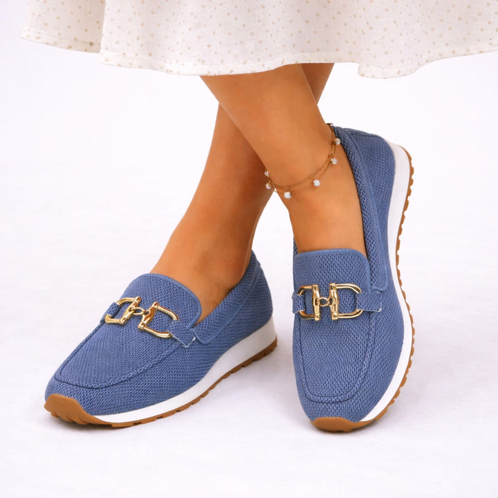 Romane | Mocassin Plateforme Femme Maille Légère Ornement Métal