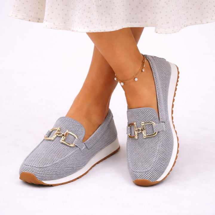 Romane | Mocassin Plateforme Femme Maille Légère Ornement Métal