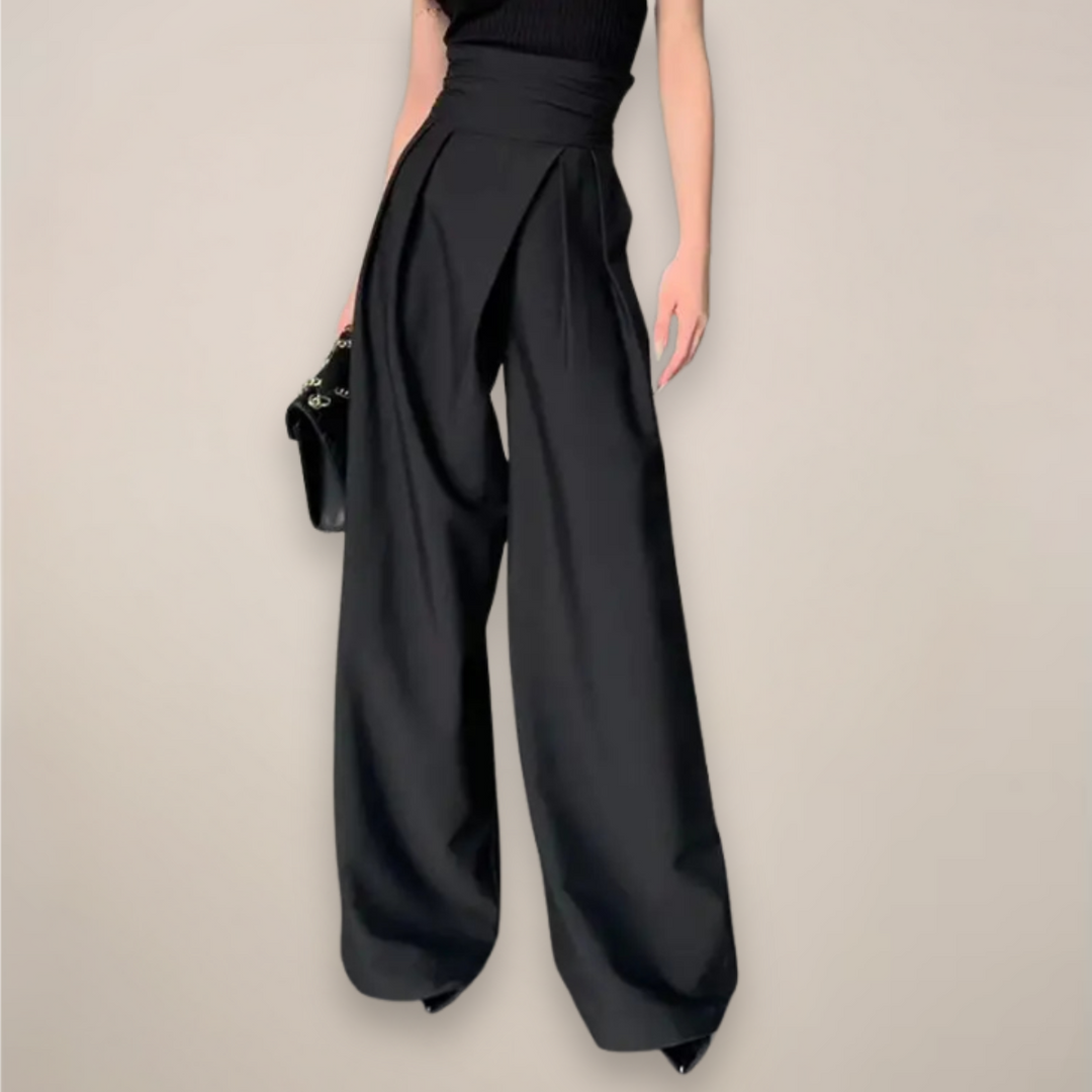 Romane | Pantalon Large Taille Haute Femme Jambes Larges
