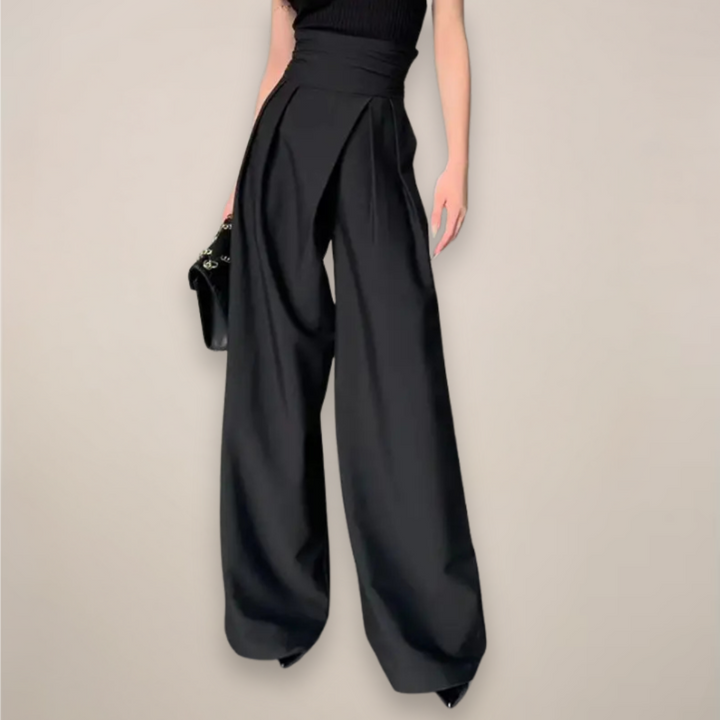 Romane | Pantalon Large Taille Haute Femme Jambes Larges