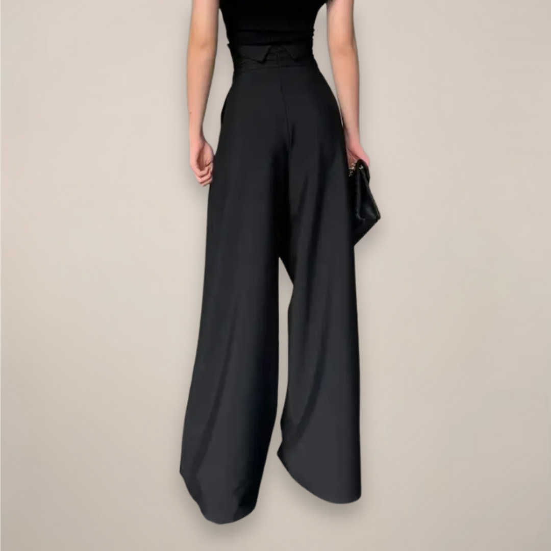 Romane | Pantalon Large Taille Haute Femme Jambes Larges
