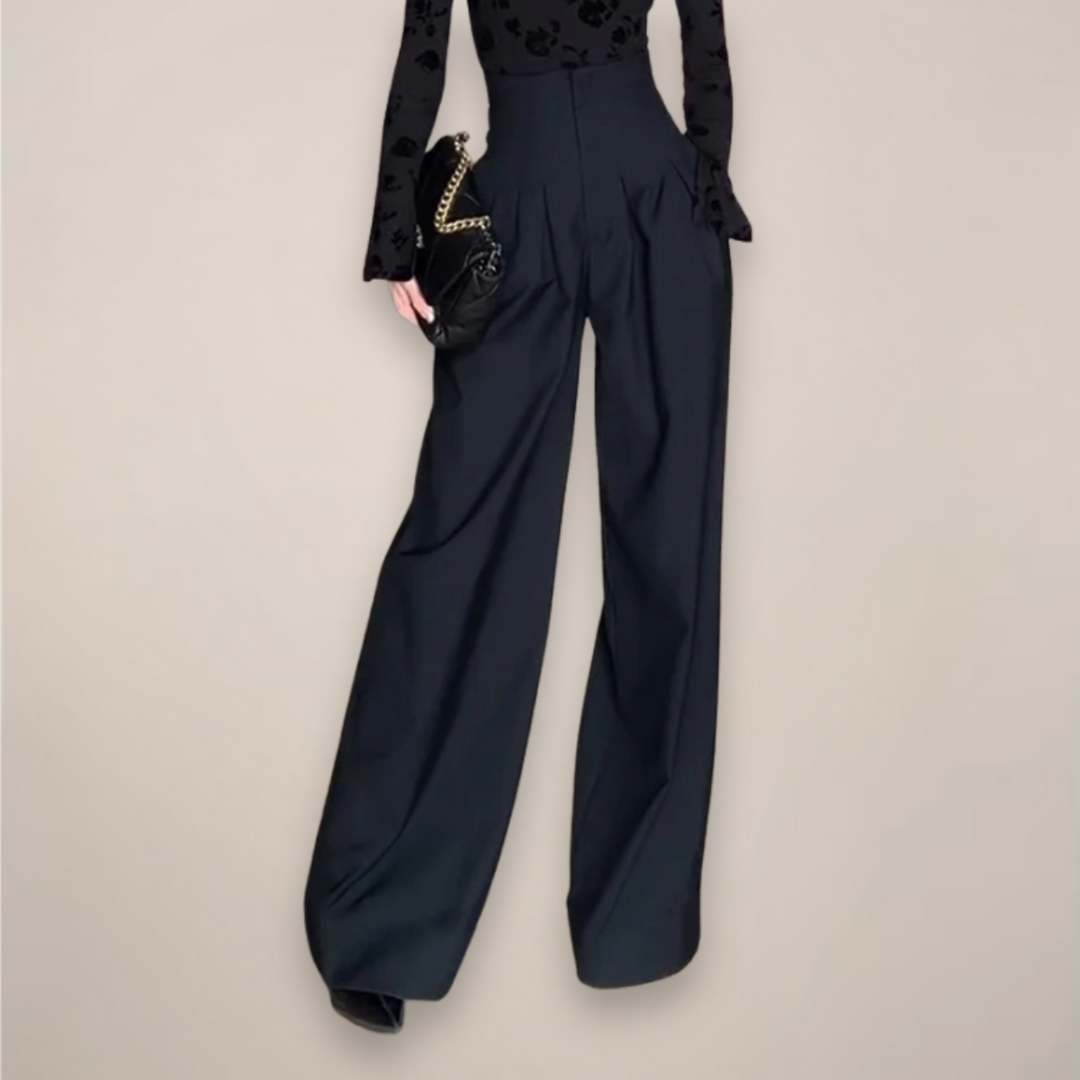 Romane | Pantalon Large Taille Haute Femme Jambes Larges