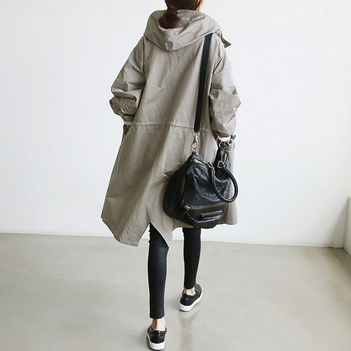Romane | Trench Long Imperméable Femme Capuche Oversize