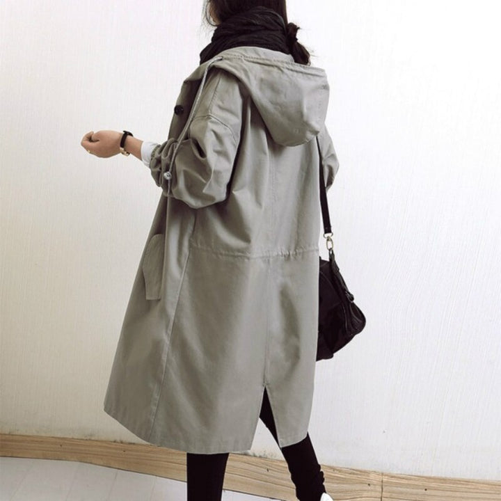 Romane | Trench Long Imperméable Femme Capuche Oversize