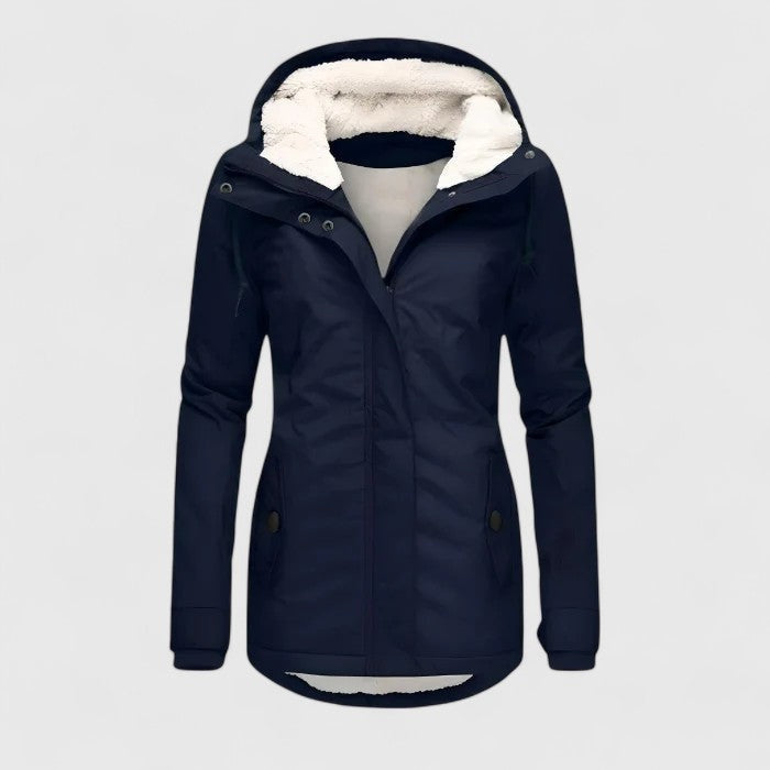 Romane | Veste Imperméable Femme Capuche Doublure Sherpa