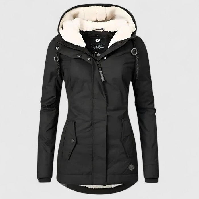 Romane | Veste Imperméable Femme Capuche Doublure Sherpa